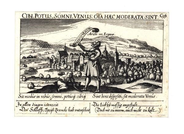 Stiche: Aarau Kupferstich von 1637 – Gebraucht aus Rafz von Helvet32