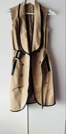 Damen Weste beige schwarz mit Gürtel guter Zustand