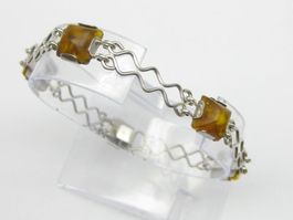 Vintage Armband Kette Silber 835 Bernstein / 20 cm