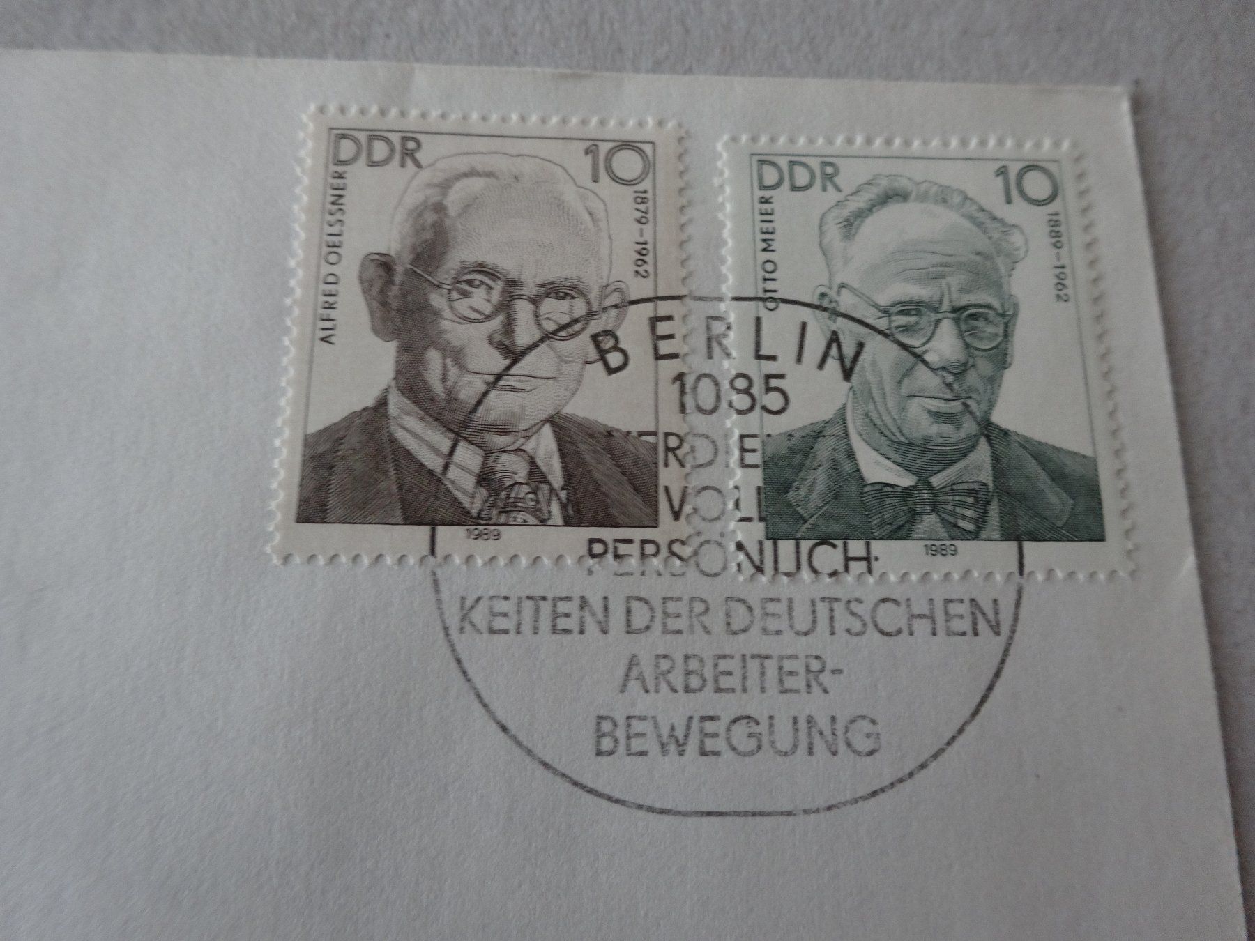 Alle Briefmarken: Ersttagsbrief Persöndlichkeitenden Arbeiterbewegung Berlin – Gebraucht aus Neerach von jenny062 1