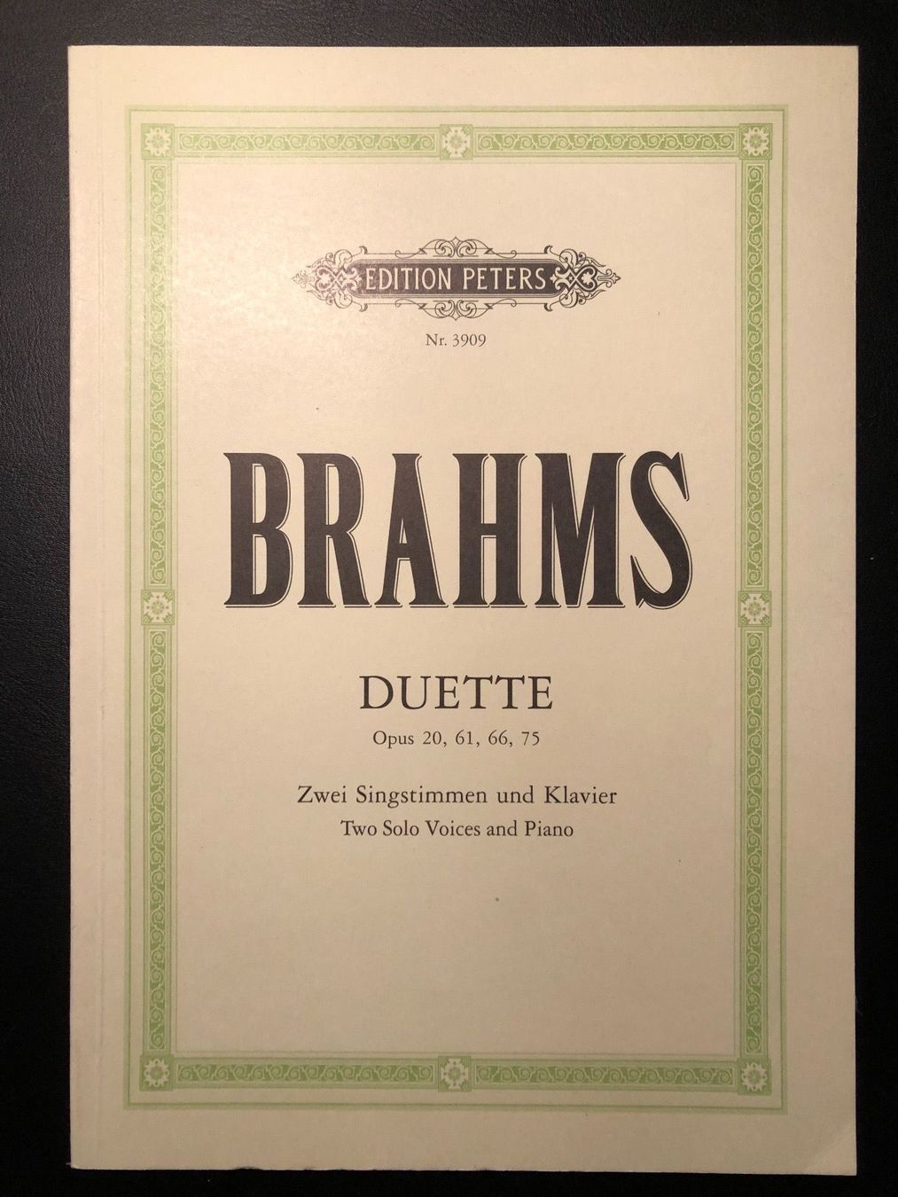 Bücher: Brahms Duette Opus 20, 61, 66, 75 – Gebraucht aus Bottmingen von Botbas