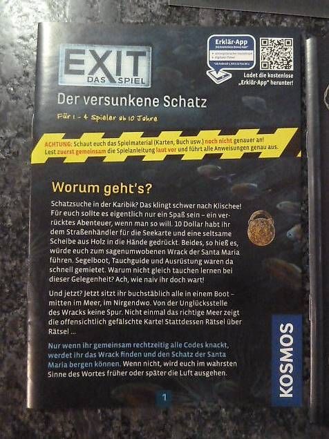 Kosmos Spiele: EXIT das Spiel / Der versunkene Schatz  NEU – Neu (gemäss Beschreibung) aus Ueken von dale02 2