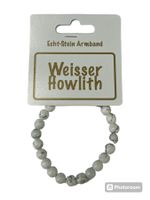 Echtstein Chakra Armband 8mm / Weisser Howlith