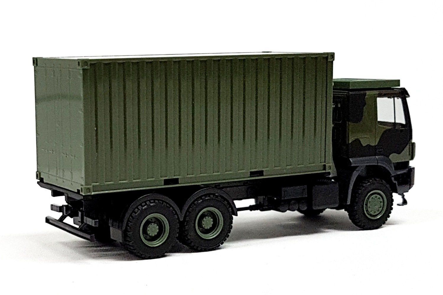 Herpa Kit di modellismo & Modellini statici: 1:87 Iveco Trakker 6x6 mit 20 ft. Cont. – Nuovo e nell'imballaggio originale da Affoltern am Albis venduto da Modellshop-8910 1