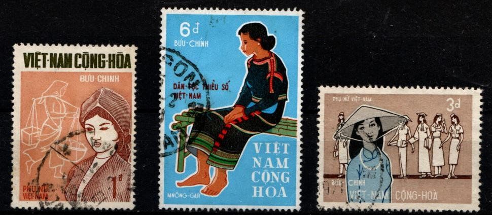 Tutti i francobolli: 3 Timbres - Sud Vietnam - 1969 - Obl. – Usato da Blonay venduto da Leglaude_01