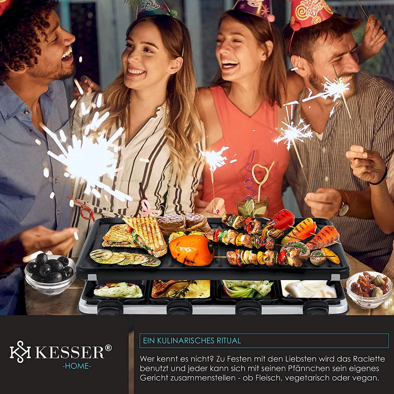 Küchengeräte: KESSER Raclette Tischgrill Schwarz – Neu und originalverpackt aus Bottighofen von zaap 6