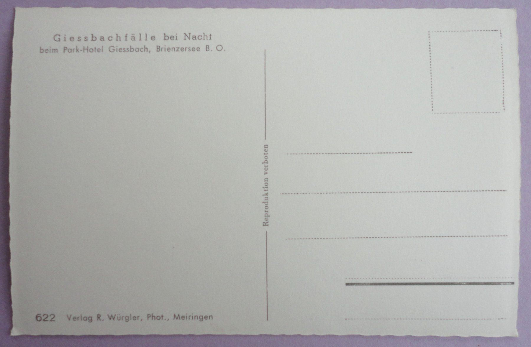 Cartoline postali: Giessbachfälle bei Nacht – Usato da Fétigny venduto da Billy2miny 1