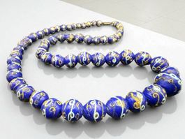 Vintage blaue Halskette mit venezianischen Glaspaste