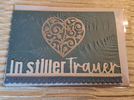 Trauerkarte mit Herz: "In stiller Trauer" A6 Format