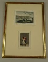 SCHAFFHAUSEN ANSICHT & TRACHT, AQUATINTA UM 1850