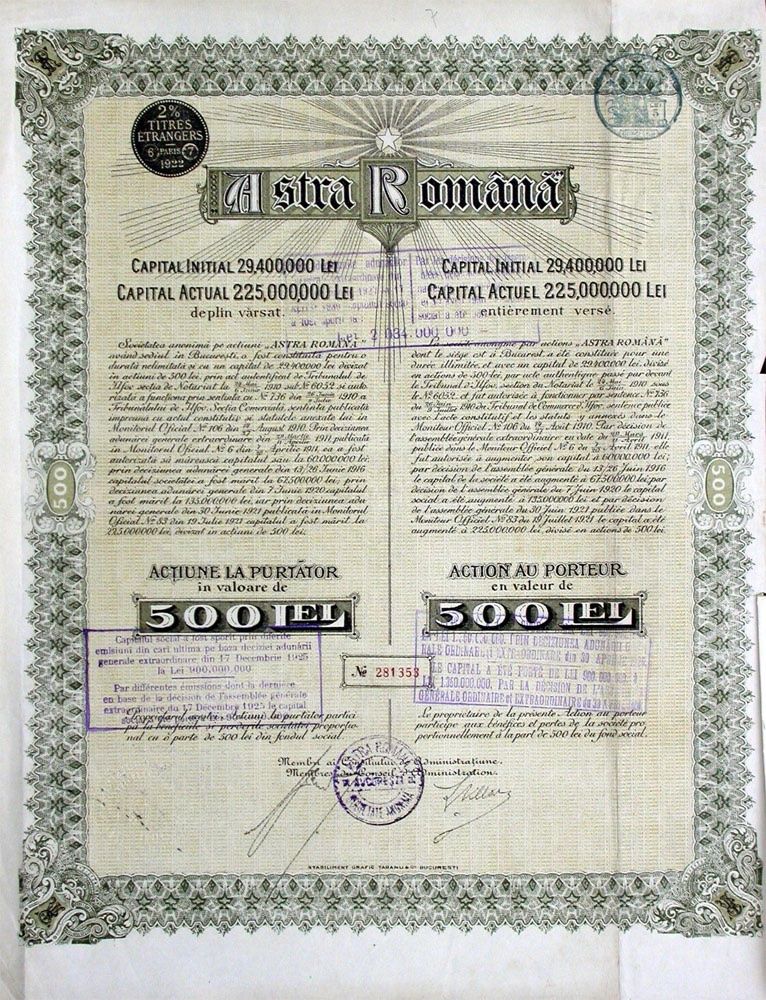 Documenti: Astra Romana, București - 1921 – Usato da Solothurn venduto da Sgasche