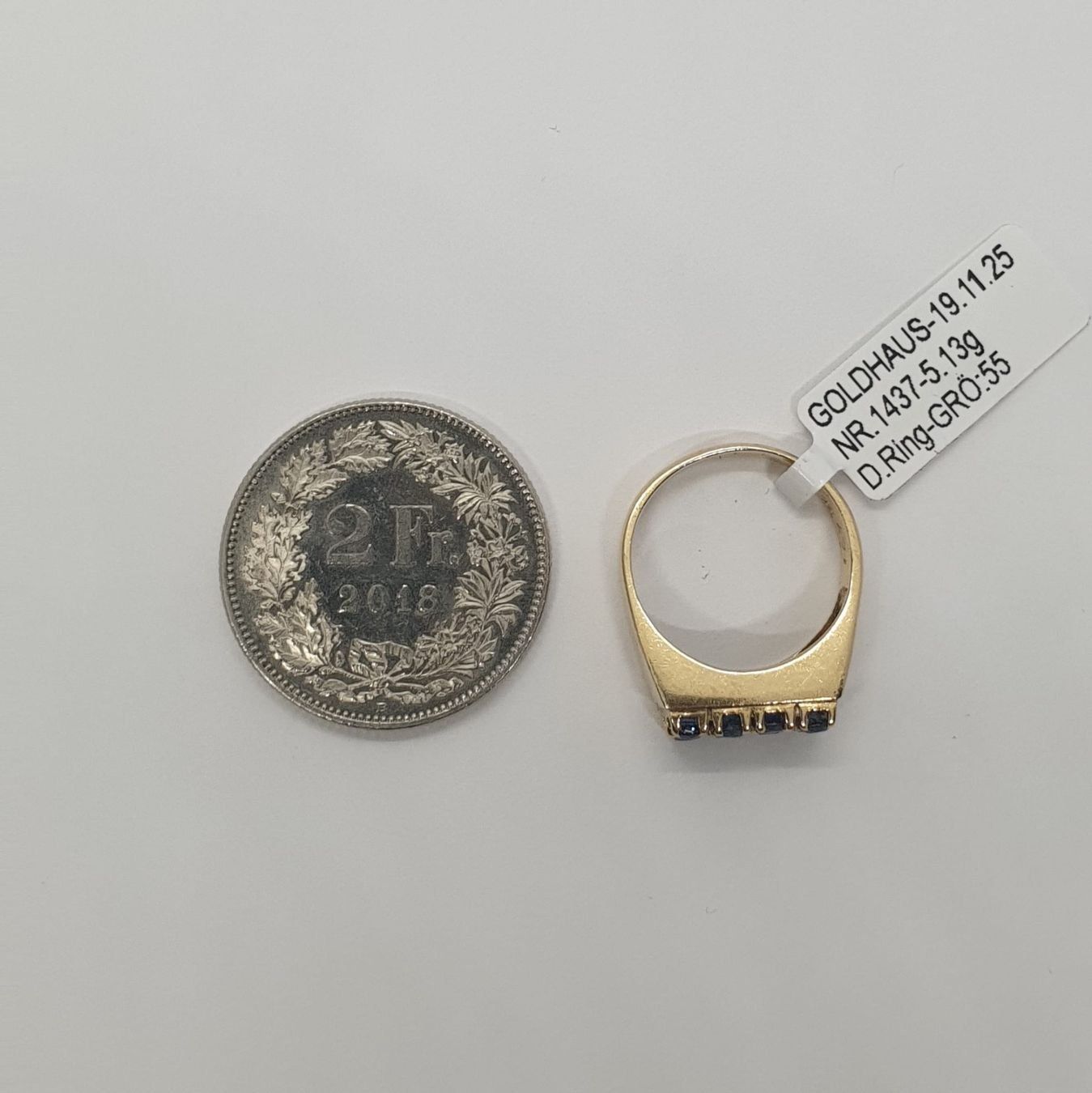 Anelli: Echt 14K Gold - Saphir Ring – Usato da Luzern venduto da Luzern-Goldhaus 3