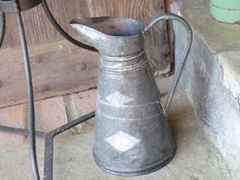 toller vintage antiker verzinkter Krug kl.Grösse Loft dicht!