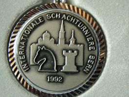 Schach-Medaillon, Int. Turnier Bern 1992, Sammlerstück! (58)