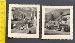 Verunfallter Renault 4CV, ZH 46949, 2 Photos ca. 1940