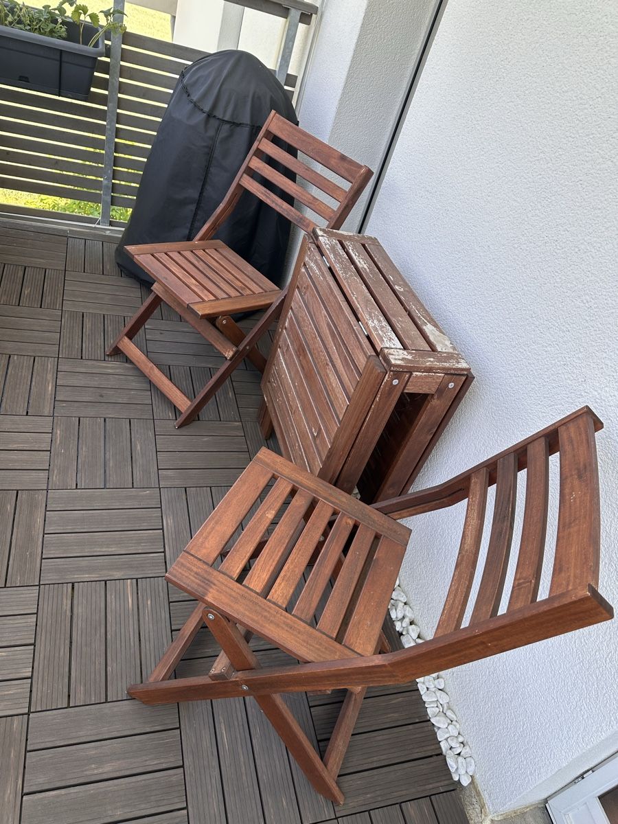 Ikea Tischset: Holz Balkonset Tisch & 2 Stühle Ikea – Gebraucht aus Lufingen von swissmex21 1
