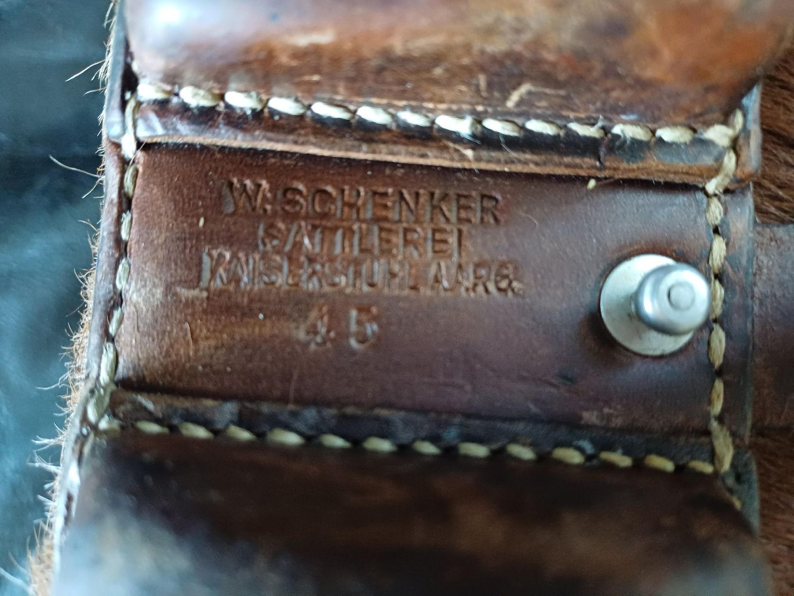 Schweizer Armee Rucksäcke: Vintage Rucksack mit Kuhfell von 1945 – Gebraucht aus Ebersecken von Napf08 6