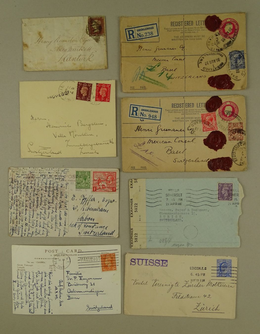 Alle Briefmarken: GREAT BRITAIN, GROSSBRITANNIEN, 39 ÄLTERE BRIEFE/KARTEN – Gebraucht aus Grüningen von Kartensammler