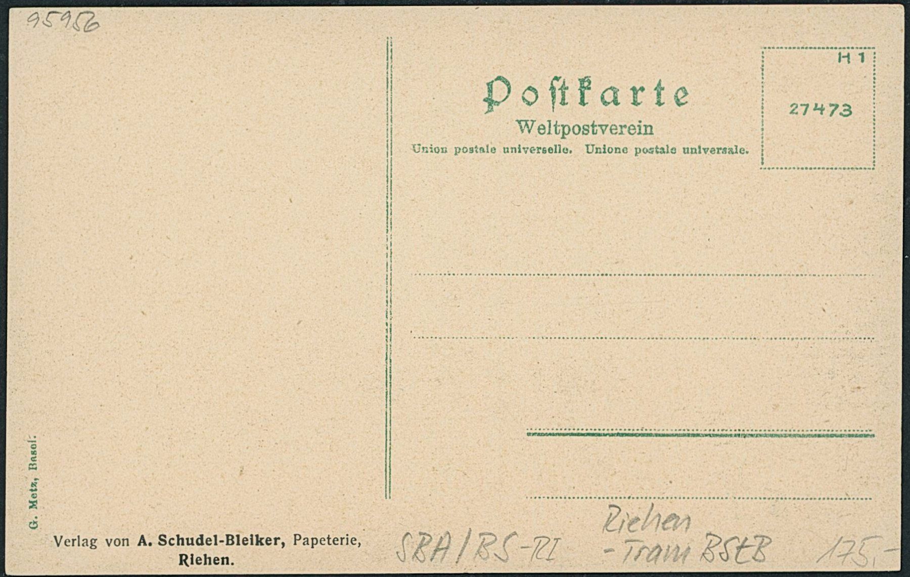 Cartoline postali: BS Riehen - Tram BStB – Usato da Schindellegi venduto da dormay 1
