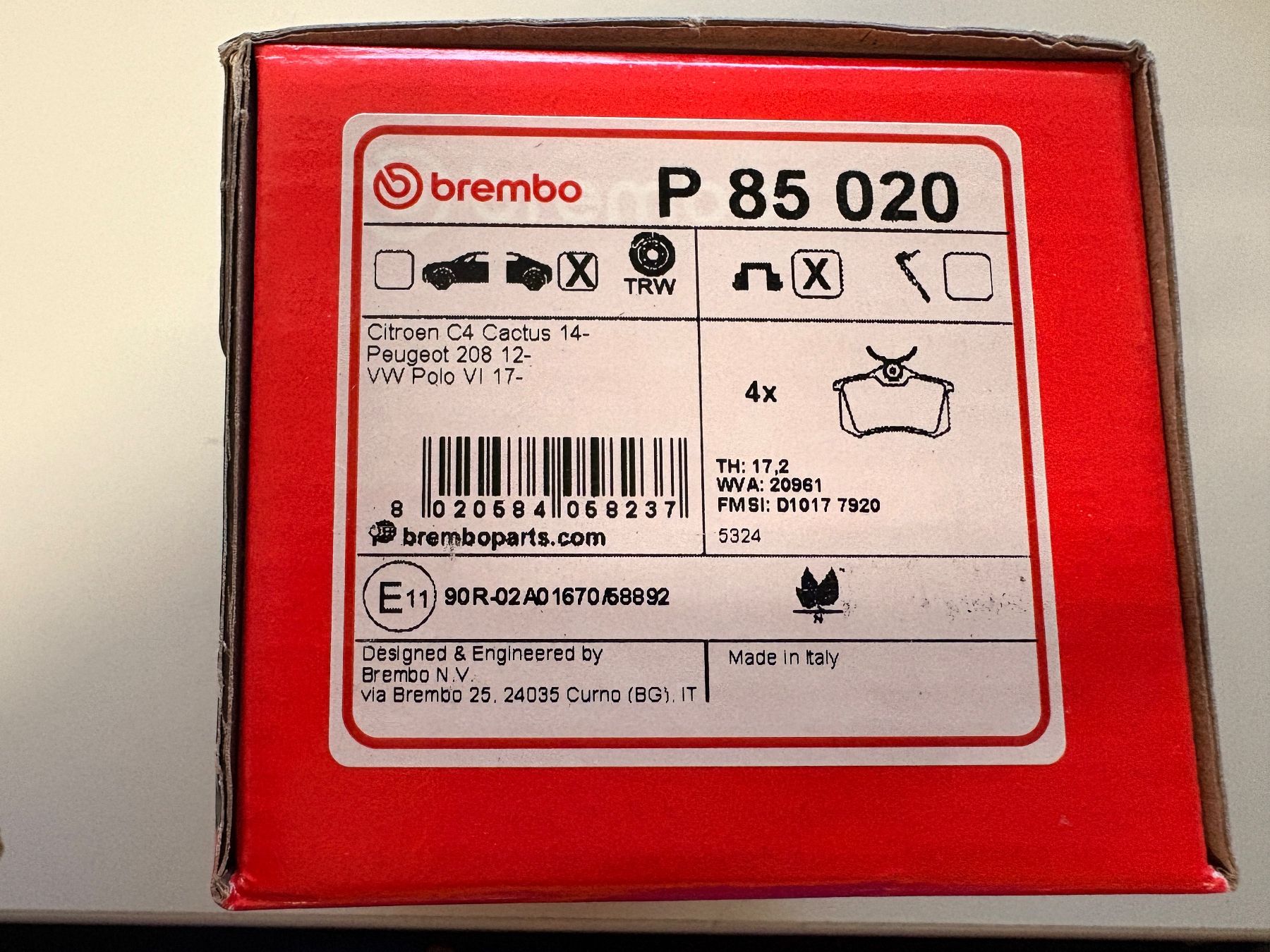 Brembo Tutti pezzi di ricambio auto: Brembo Bremsklötze – Nuovo e nell'imballaggio originale da Ehrendingen venduto da leoman18 2