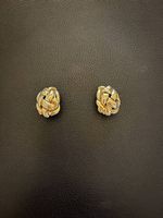 Vintage goldene Ohrringe Knoten Clips 80/90er