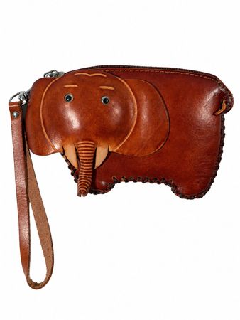 Handtasche Leder Elefanten Design braun gebraucht