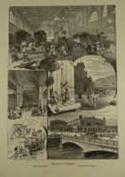 BAHNHOF ZÜRICH MIT INNENANSICHT, HOLZSTICH 1883