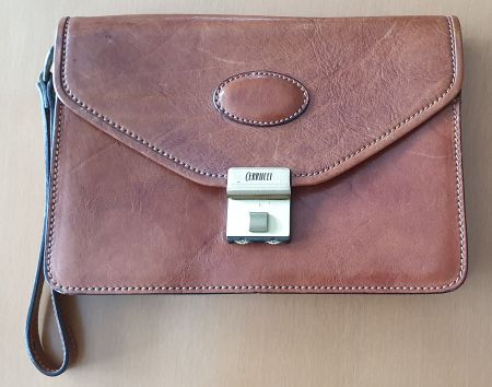 Leder Handtasche Herren, CERRUCCI Braun Cognac