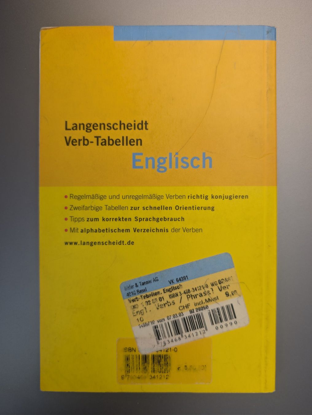 Libri: Verb-Tabellen Englisch Langenscheidt – Usato da Spiegel b. Bern venduto da Chilidani 1
