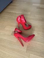 High Heels rot Lackoptik mit Riemchen neuwertig