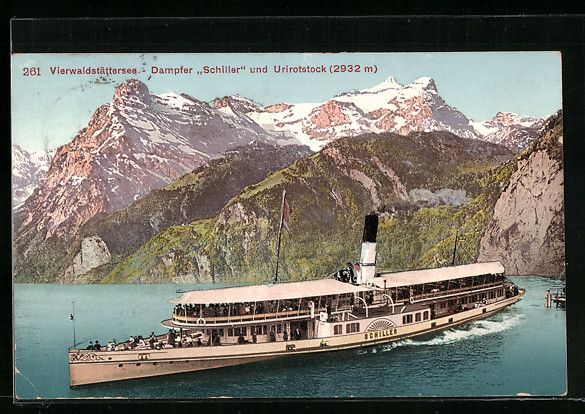 Cartoline postali: Dampfer Schiller auf dem Vierwaldstätte – Usato da Berlin venduto da bartko-reher