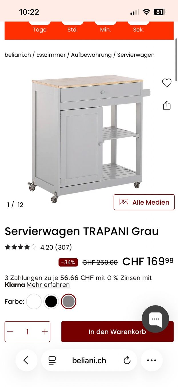 Cucine complete: Servierwagen – Usato da Egliswil venduto da BlackPowerCrew 6
