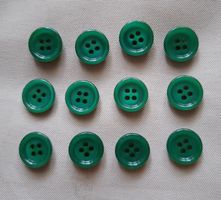 12 Stück grüne Knöpfe, 14 mm.