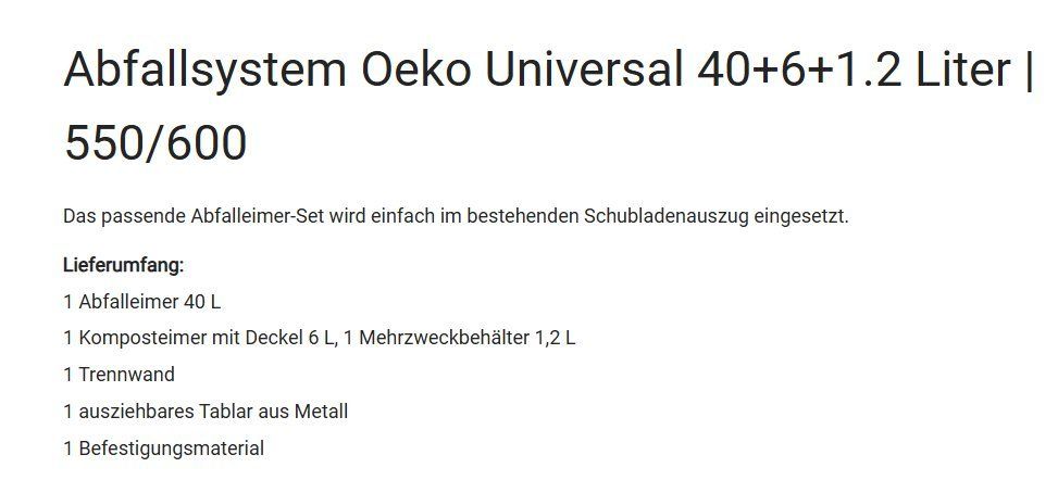 Cestini per rifiuti: 072 Peka Abfallsystem Oeko Universal 40+6+1.2 Liter | 55/60 – Nuovo (secondo la descrizione) da Derendingen venduto da Meisterstuecke 6