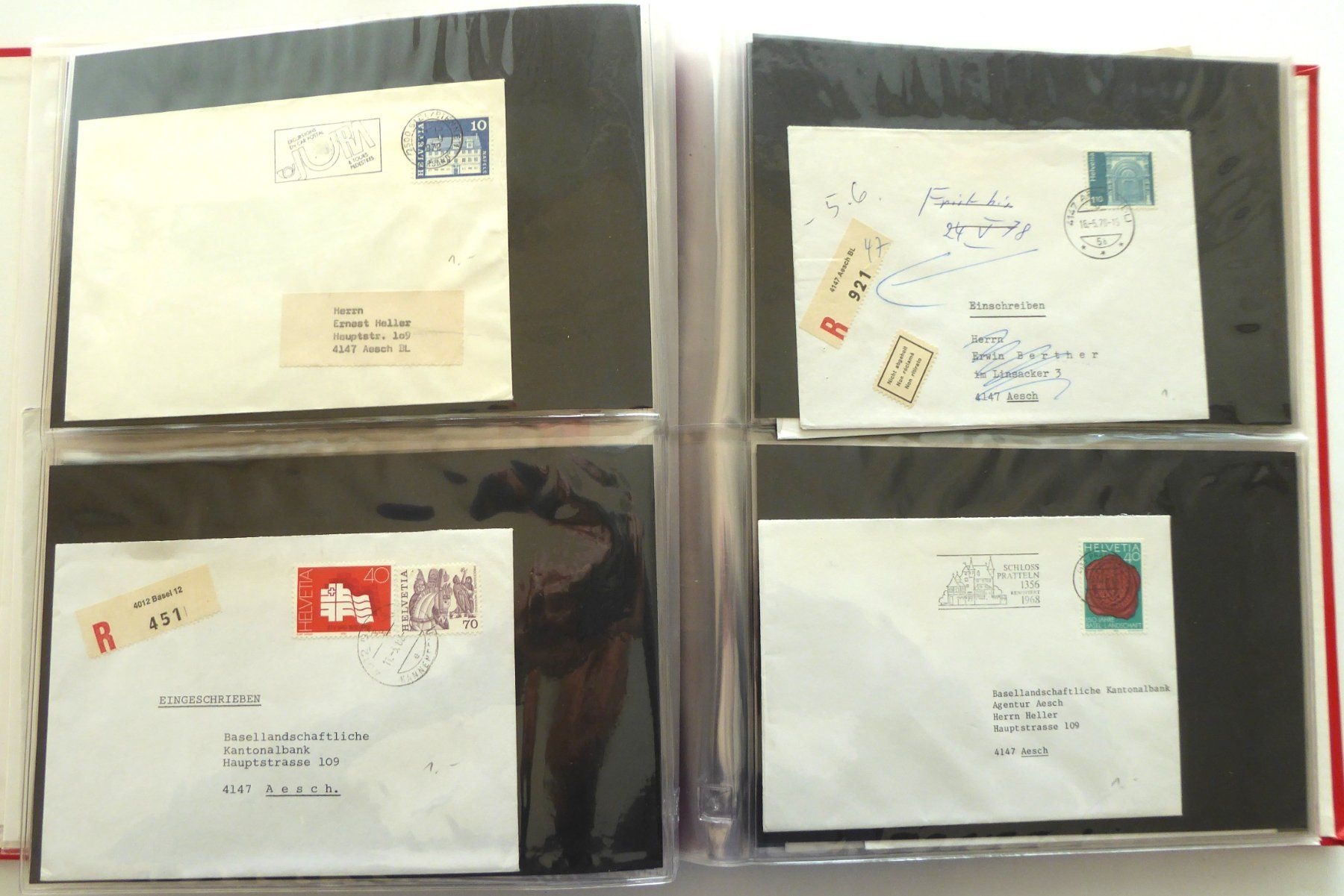 Alle Briefmarken: Album mit ca 80 Couverts Schweiz – Gebraucht aus Aesch BL von Kauri1 4