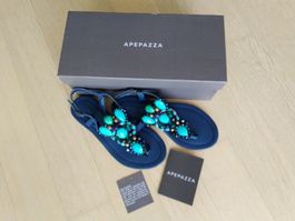 Apepazza Zehen-Sandalette Leder blau Size 35