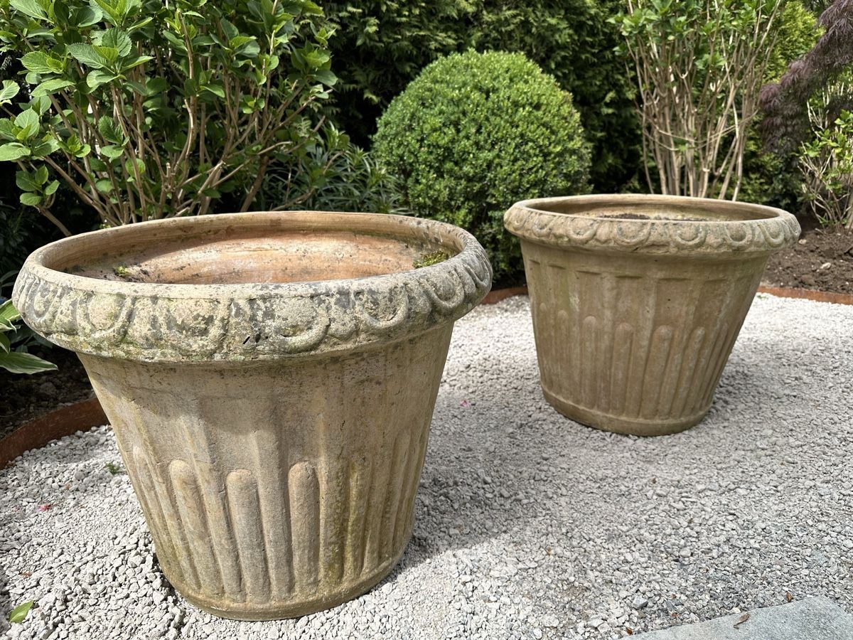 Vasi per fiori: Zwei grosse Terracotta Palmentöpfe – Usato da Zürich venduto da evelyn67