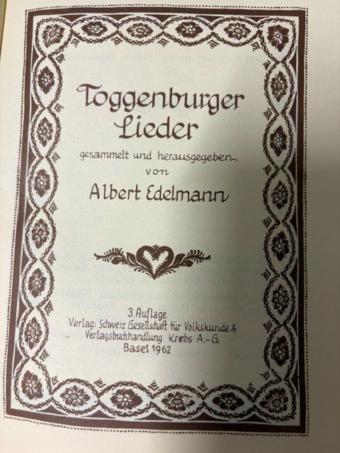 Libri: TOGGENBURGER LIEDER ALBERT EDELMANN – Usato da Wattwil venduto da ann_h68g 1