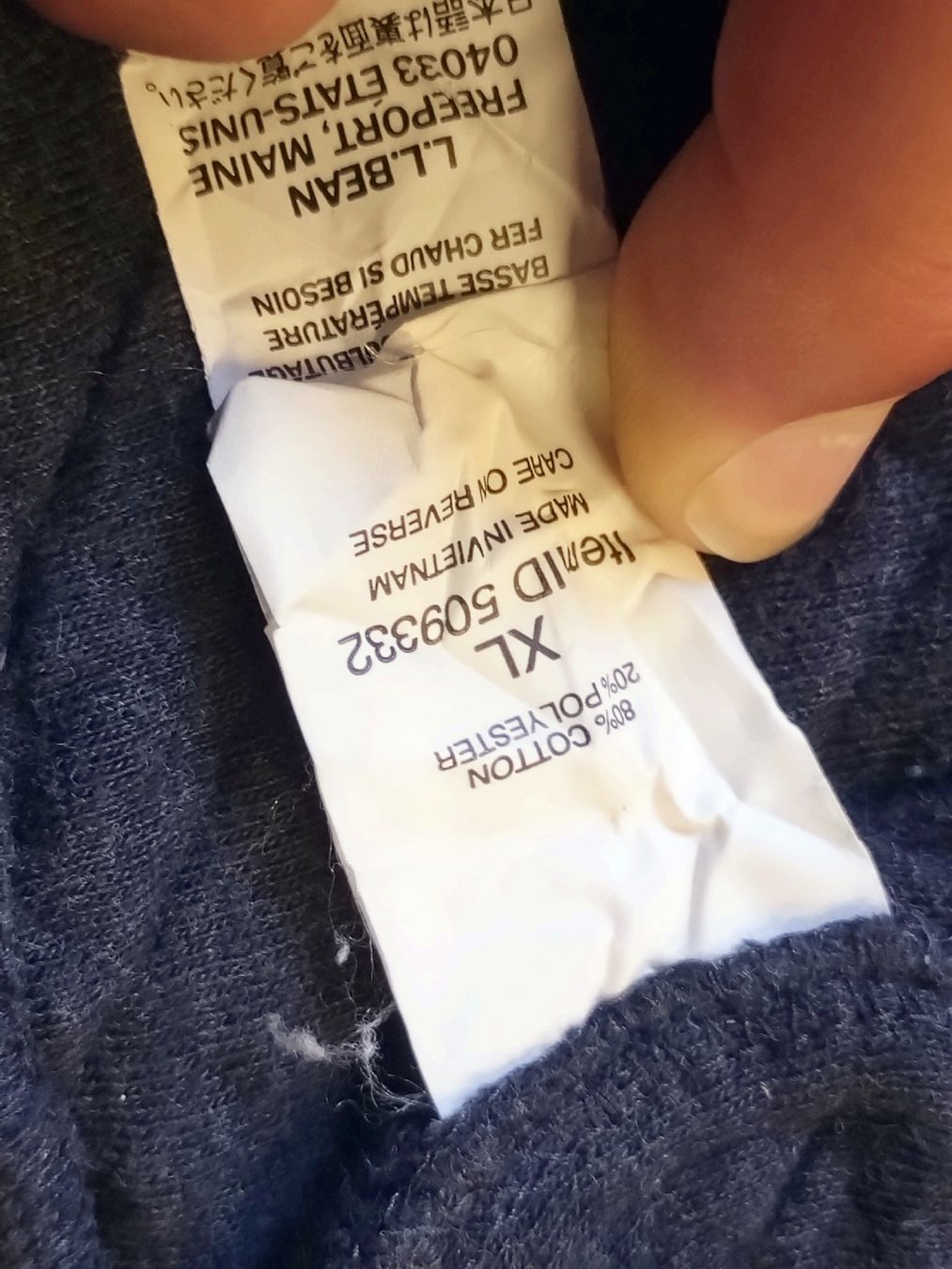 Pullover & Sweatshirts: Pull L.L.Bean matelassé anthracite XL  – Gebraucht aus Farvagny-le-Grand von LaCaverne 6