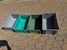 Lot de 4 caisses empilables en plastique