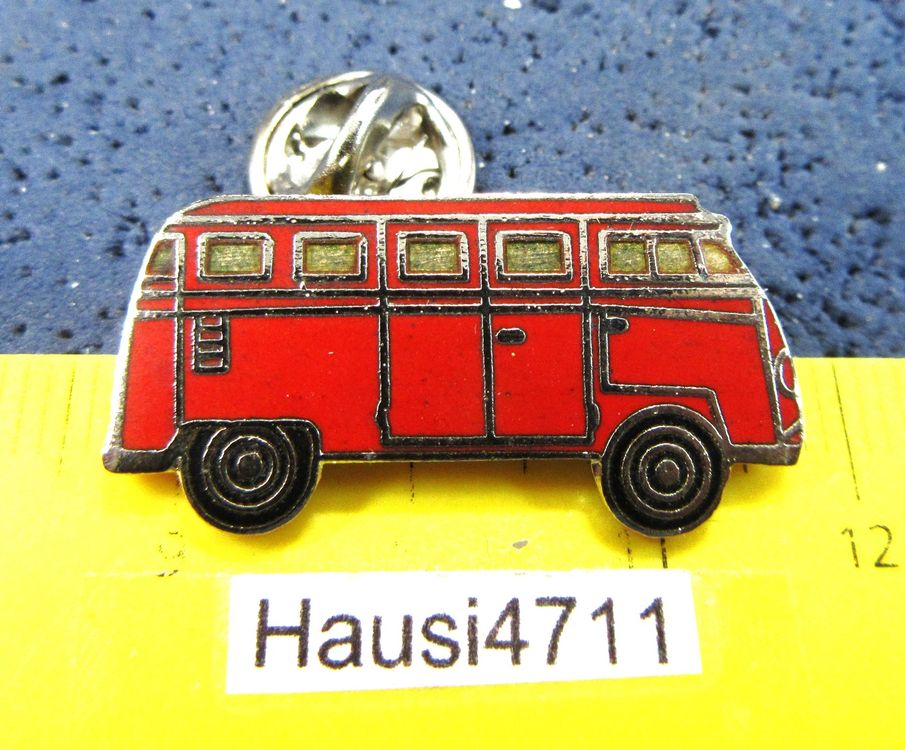 PIN VW BULLI-BUS ROT ENAMEL SILBRIG | Kaufen auf Ricardo