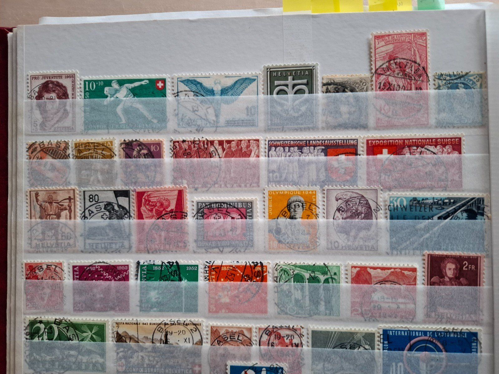 Alle Briefmarken: 67 Schweizer Briefmarken mit Stempel "Basel" – Gebraucht aus Frauenfeld von Interessent1 1