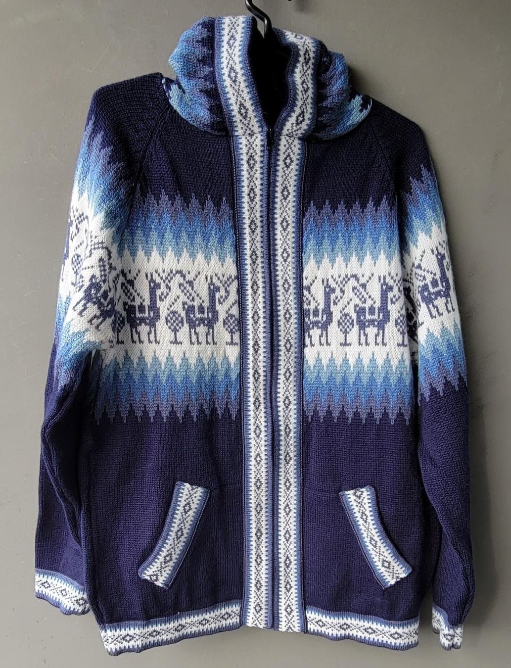 Jacken: wunderschöne Alpaka Jacke Gr. M, Blau,  NEU!!! – Neu (gemäss Beschreibung) aus Lima- Peru von Alpaka-Haus