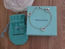 Tiffany & Co. 925 Silber Open heart triple Armband Original
