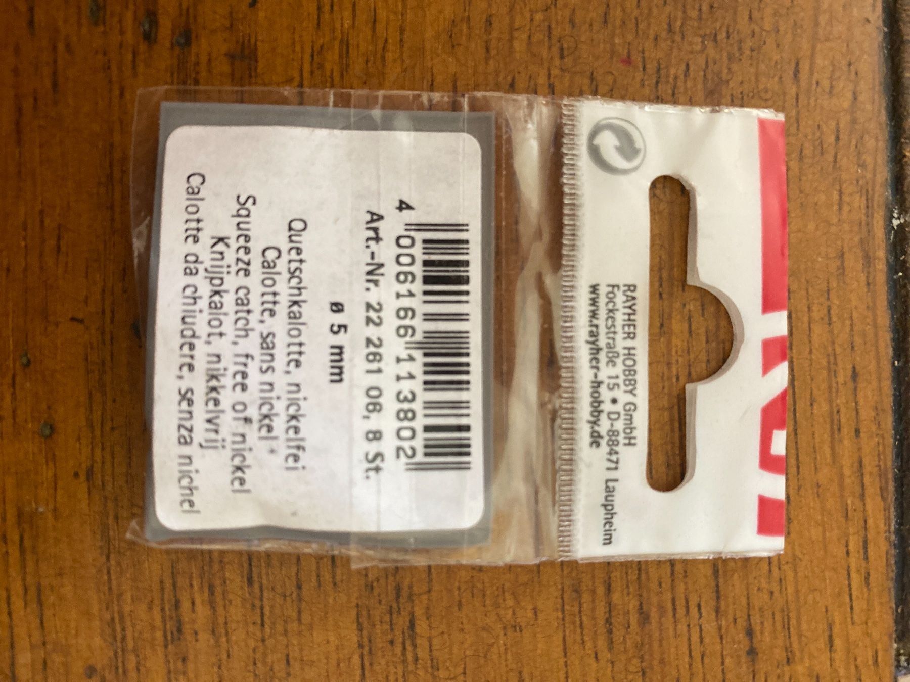 Kit bricolage: Quetschkalotte calotte 2226106 – Nuovo e nell'imballaggio originale da Lajoux JU venduto da Briard0 1