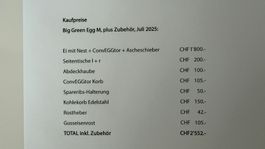 Big Green Egg, neuwertig, Juli 2025, + viel Original-Zubehör