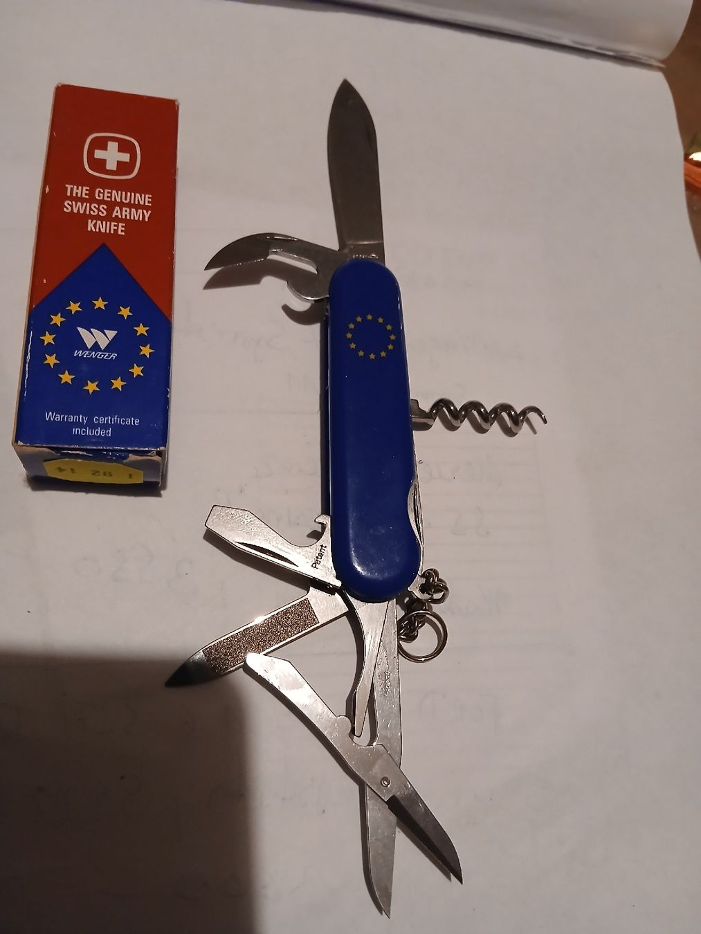 Wenger Taschenmesser: Wenger Offiziersmesser EU-Flagge mit Box  – Gebraucht aus Rebstein von Zauberwelt14 2