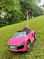Kinder Audi R8 Spyder Pink mit Schiebestange Rutschauto