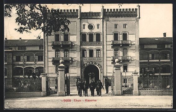 Cartoline postali: AK Thun, Kaserne, Pforte, 1912 – Usato da Berlin venduto da bartko-reher