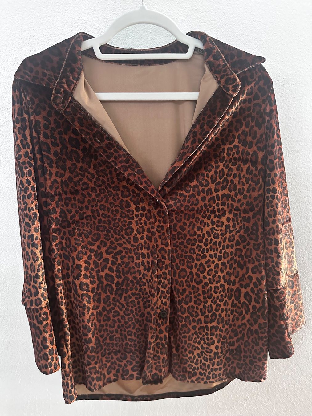 Camicette: BLUSE MIT LEOPARDENMUSTER, GRÖSSE S – Usato da Haldenstein venduto da enie123